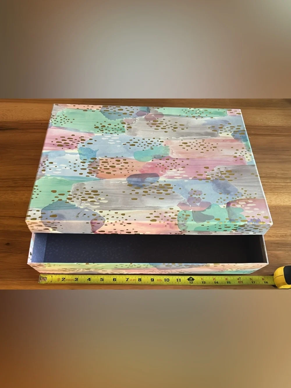 Pastel Watercolor Gold Accent Decorative Box - Home Party Supplies